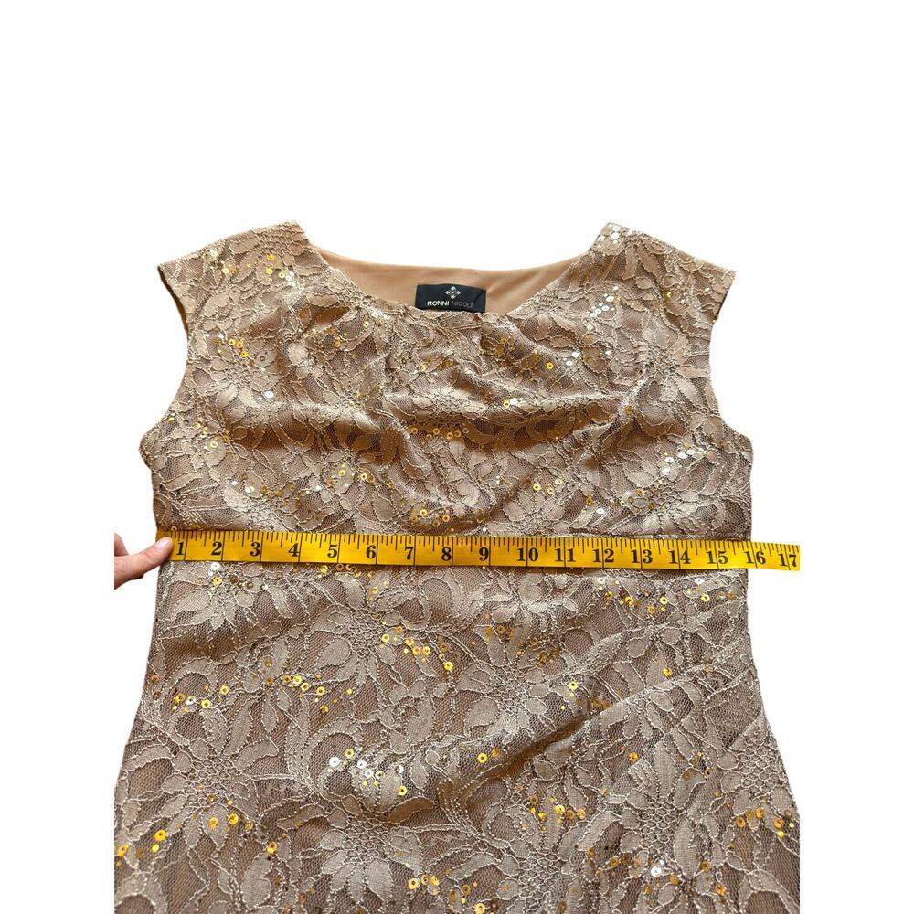 Taupe Lace Mother of the Bride Dress - Size 8 - Picture 6 of 15